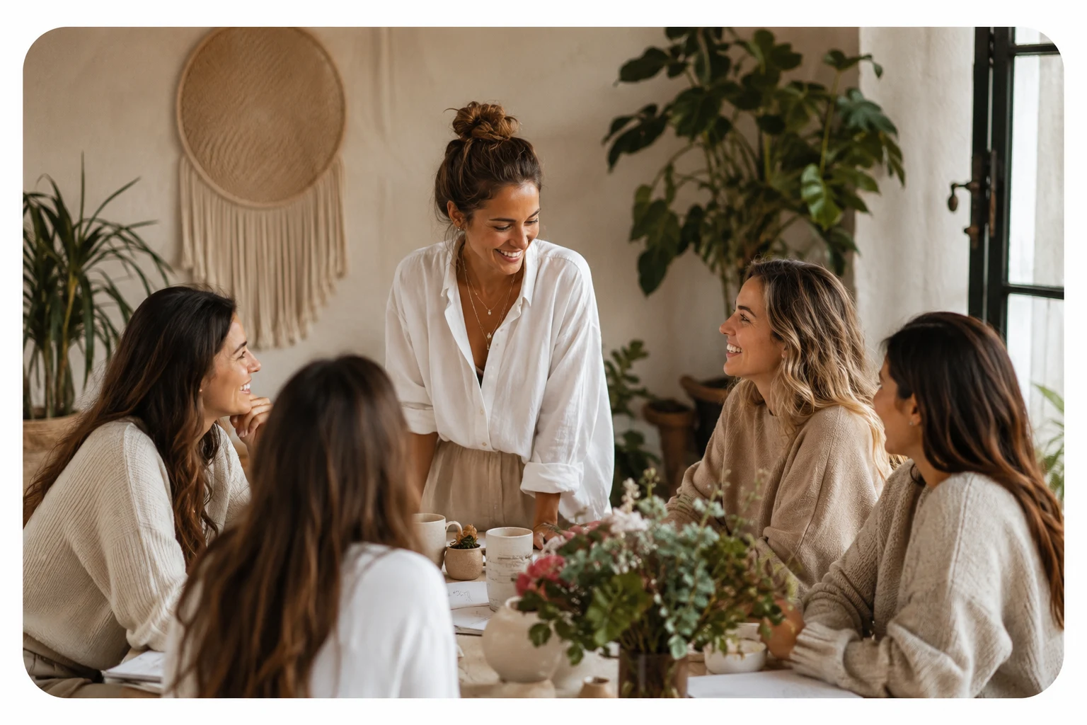 Mujeres compartiendo un encuentro en Naima